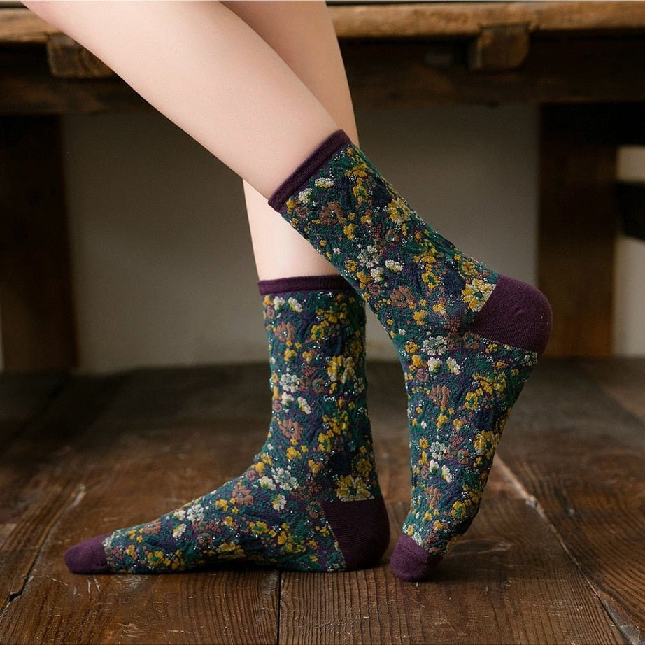 Y2k Retro Vintage Floral Socks