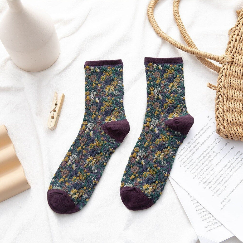 Y2k Retro Vintage Floral Socks