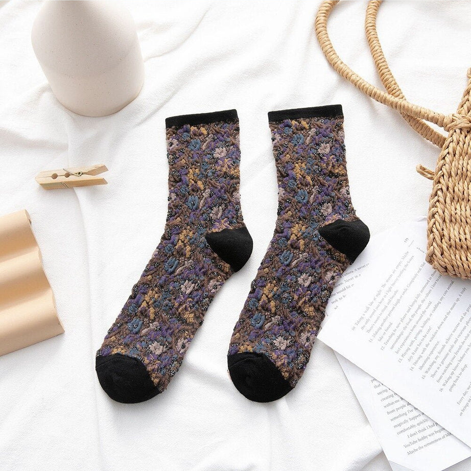 Y2k Retro Vintage Floral Socks