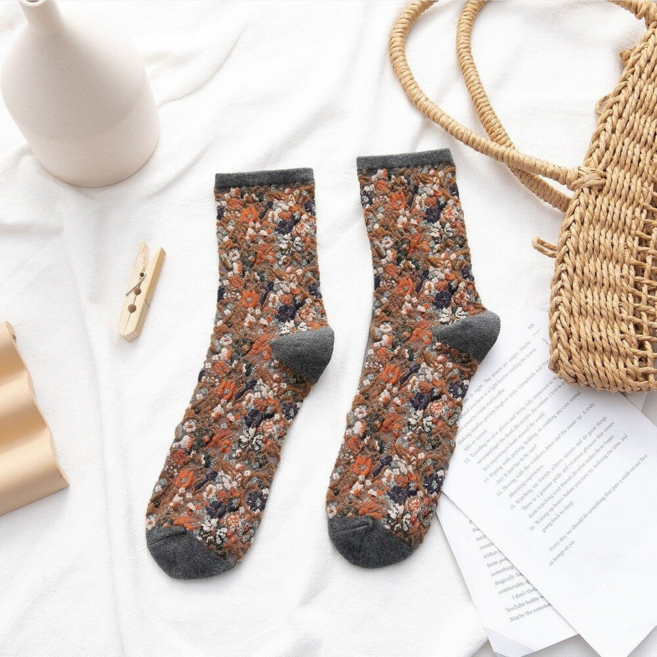 Y2k Retro Vintage Floral Socks