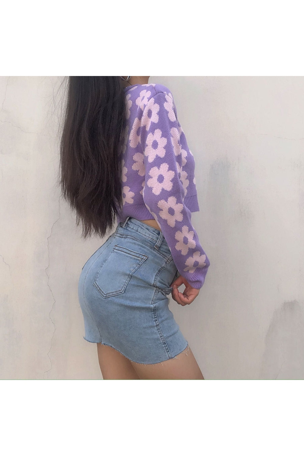 Y2k Retro Vintage Flower Cardigan