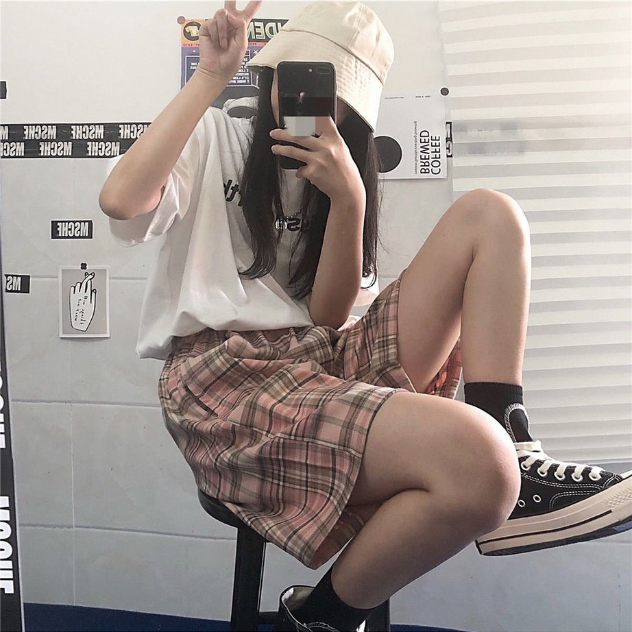 Y2k Retrocore Plaid Shorts