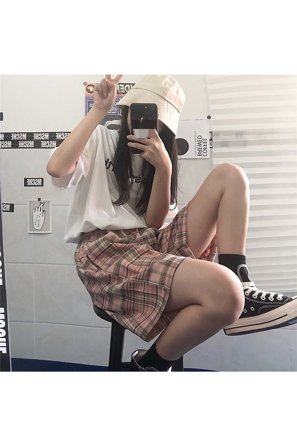 Y2k Retrocore Plaid Shorts
