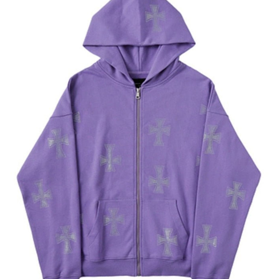 Y2k Rhinestone Graphics Oversized Hoodie