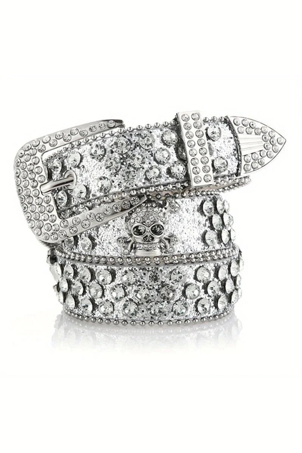 Y2k Rhinestone Skull Rivet Jeans Belt