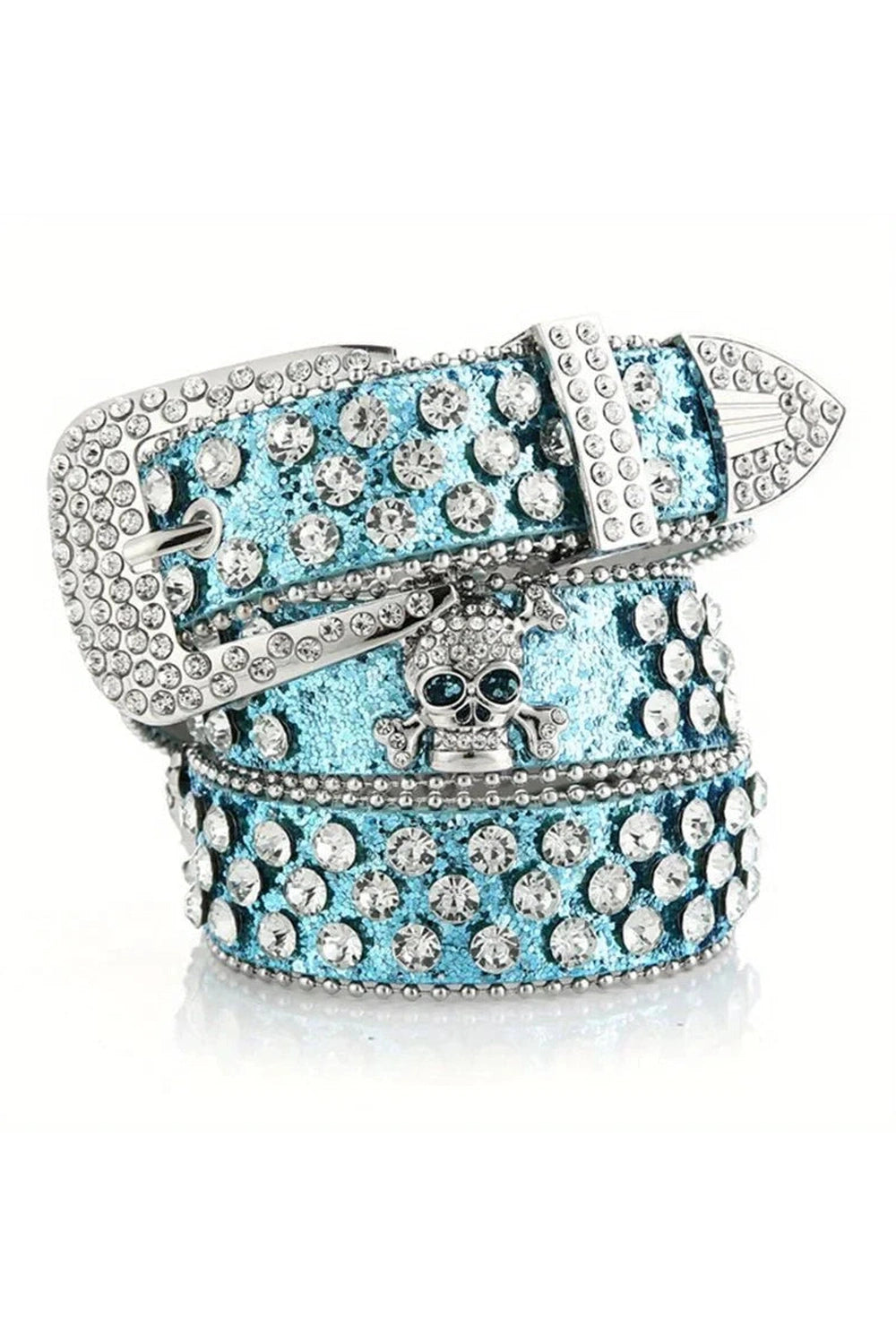 Y2k Rhinestone Skull Rivet Jeans Belt