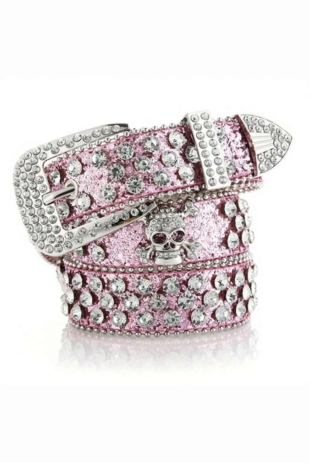 Y2k Rhinestone Skull Rivet Jeans Belt