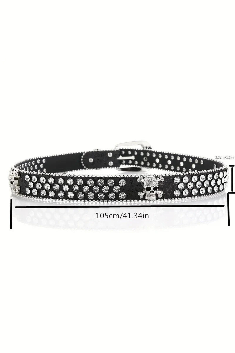 Y2k Rhinestone Skull Rivet Jeans Belt