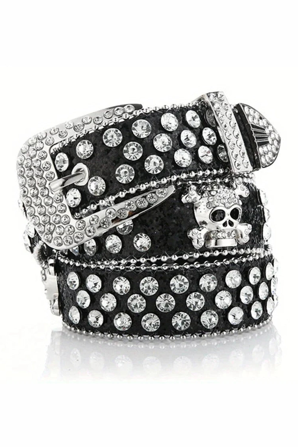 Y2k Rhinestone Skull Rivet Jeans Belt