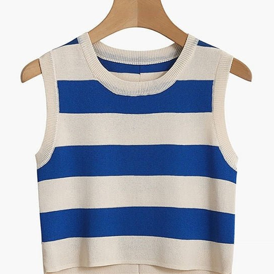 Y2k Rib-knit Stripe Tank Top