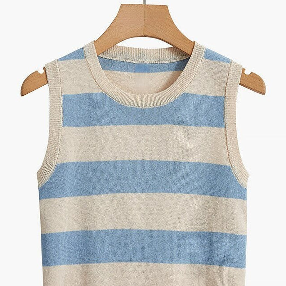 Y2k Rib-knit Stripe Tank Top