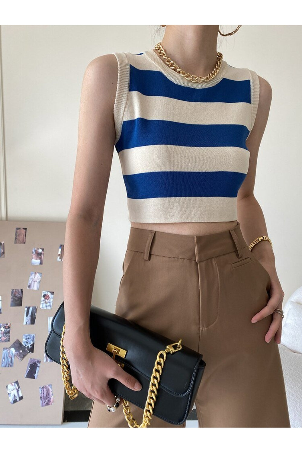 Y2k Rib-knit Stripe Tank Top