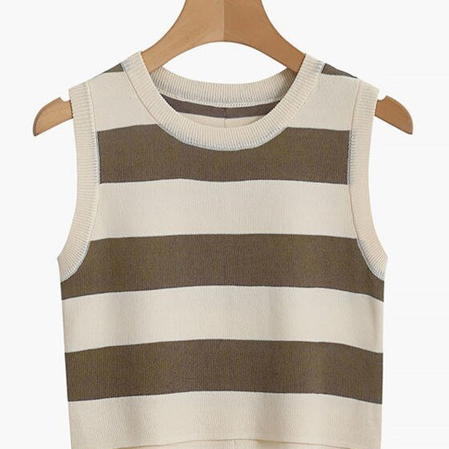 Y2k Rib-knit Stripe Tank Top