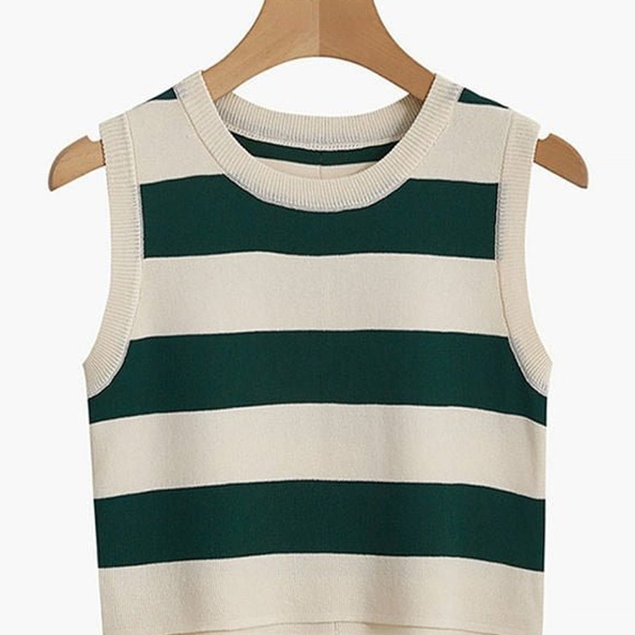 Y2k Rib-knit Stripe Tank Top
