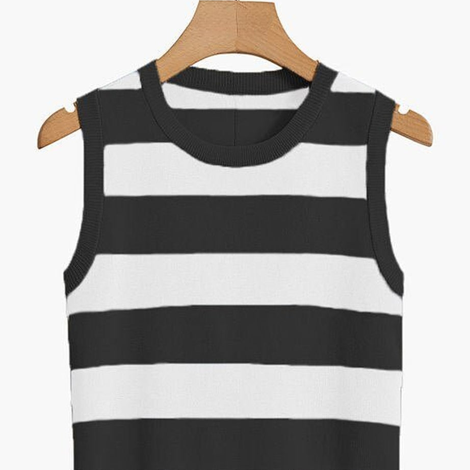 Y2k Rib-knit Stripe Tank Top