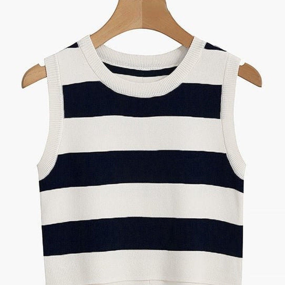 Y2k Rib-knit Stripe Tank Top