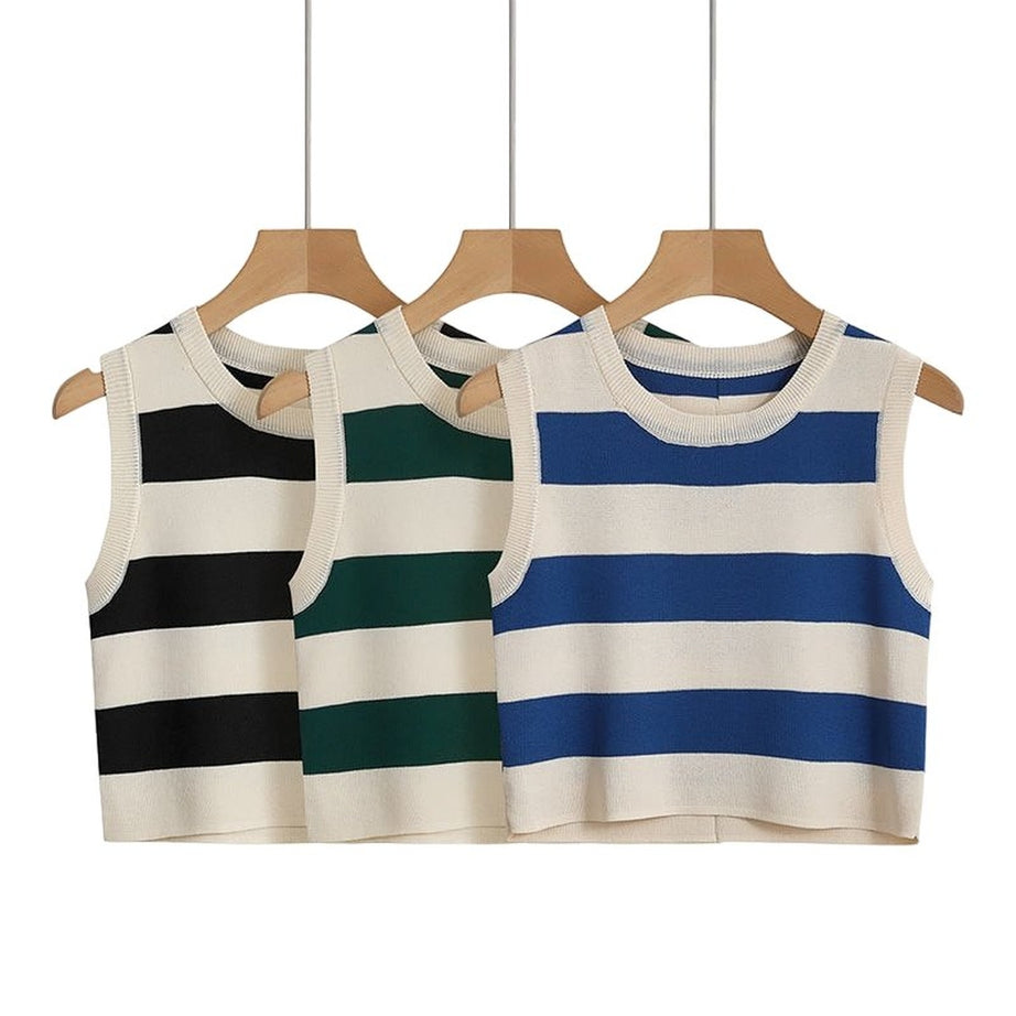 Y2k Rib-knit Stripe Tank Top