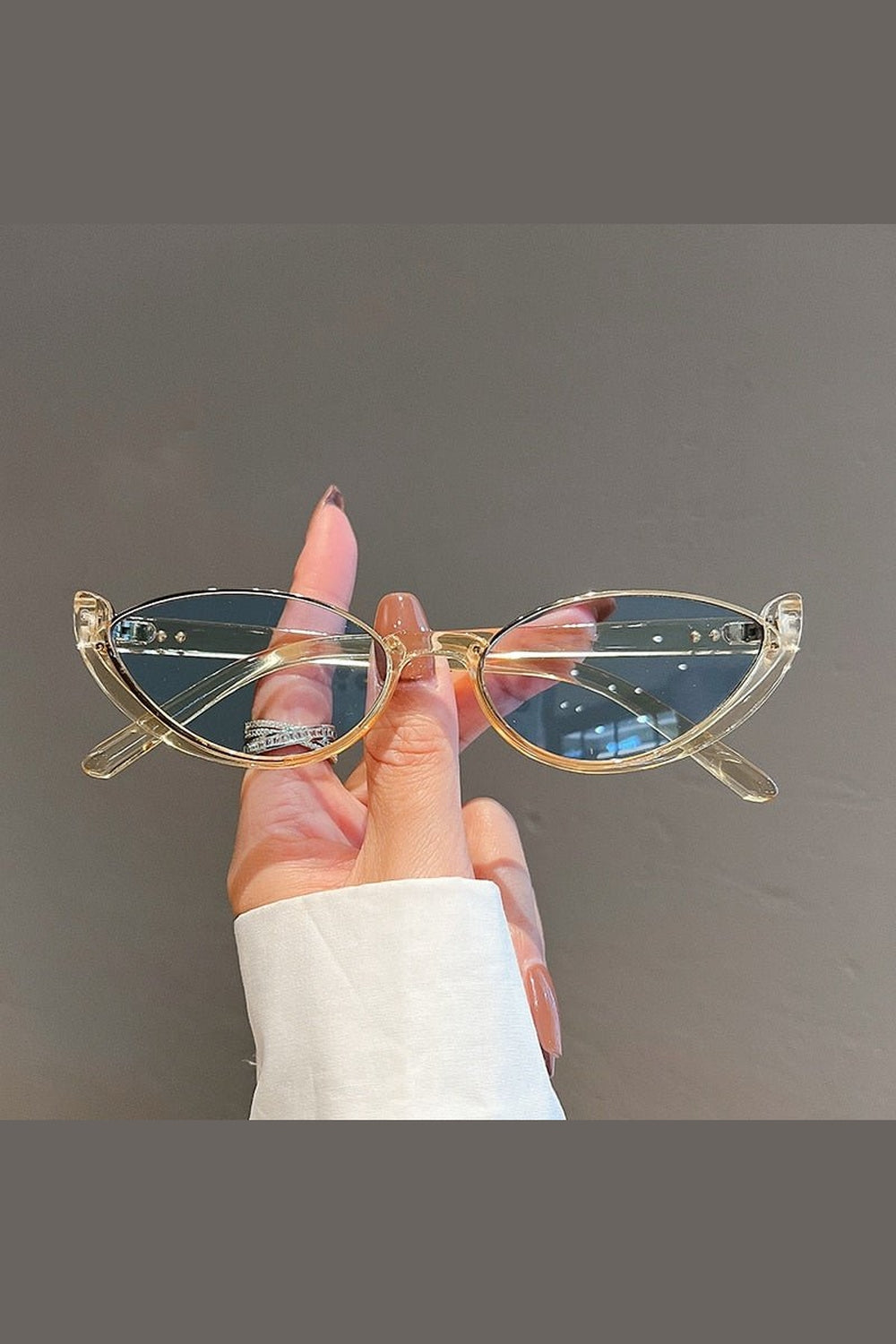 Y2k Rimless Cat Eye Sunglasses