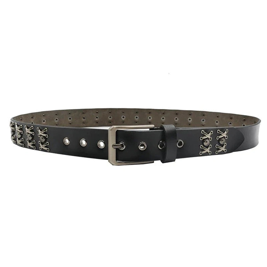 Y2k Rivet Cowboy Genuine Leather Men's Belt