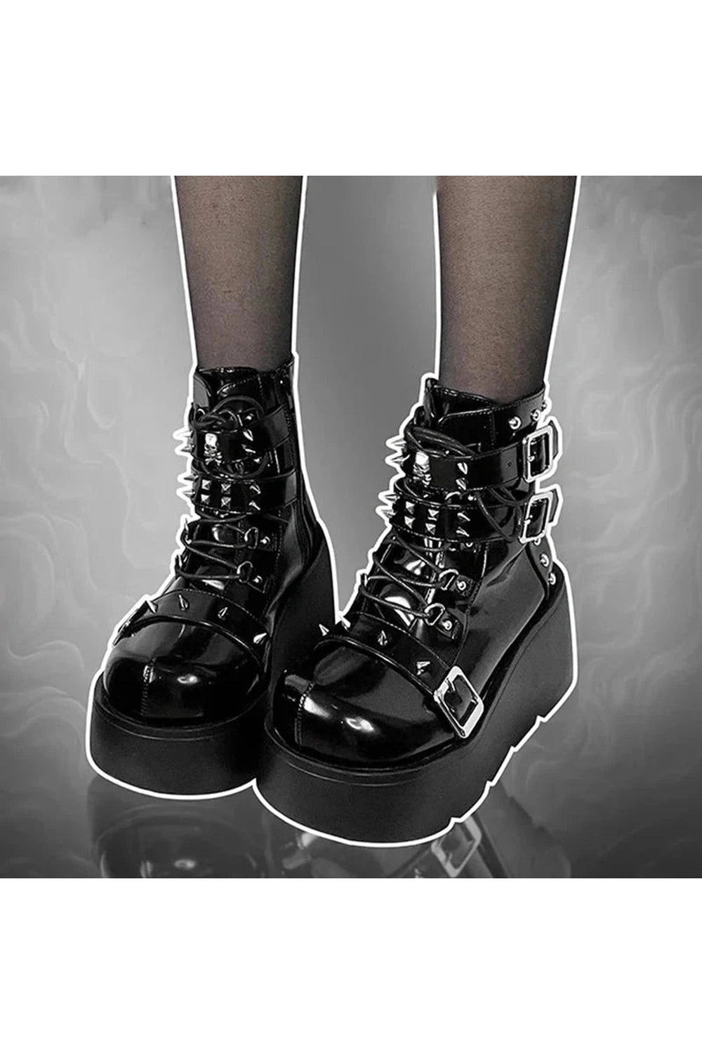 Y2k Rivet Platform Punk Boots