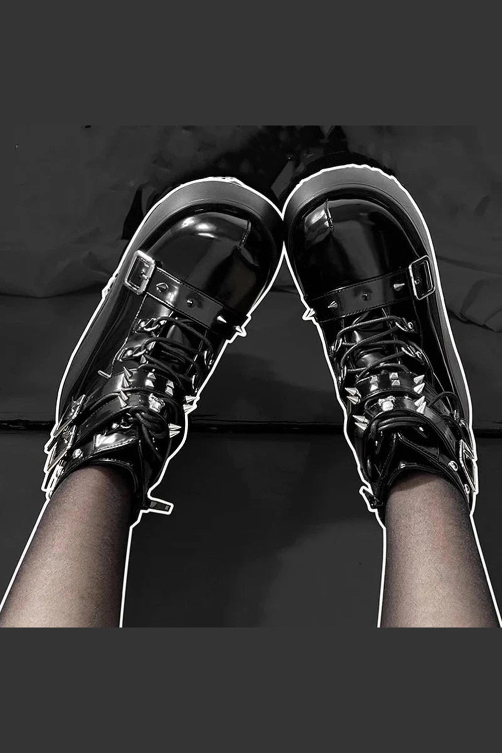 Y2k Rivet Platform Punk Boots