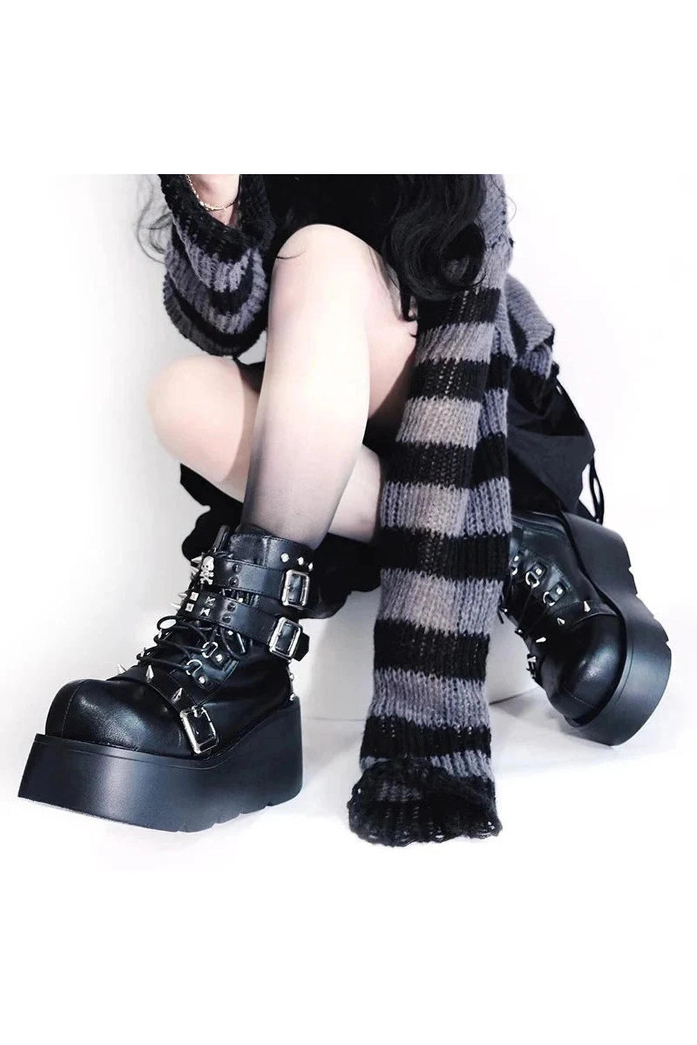 Y2k Rivet Platform Punk Boots