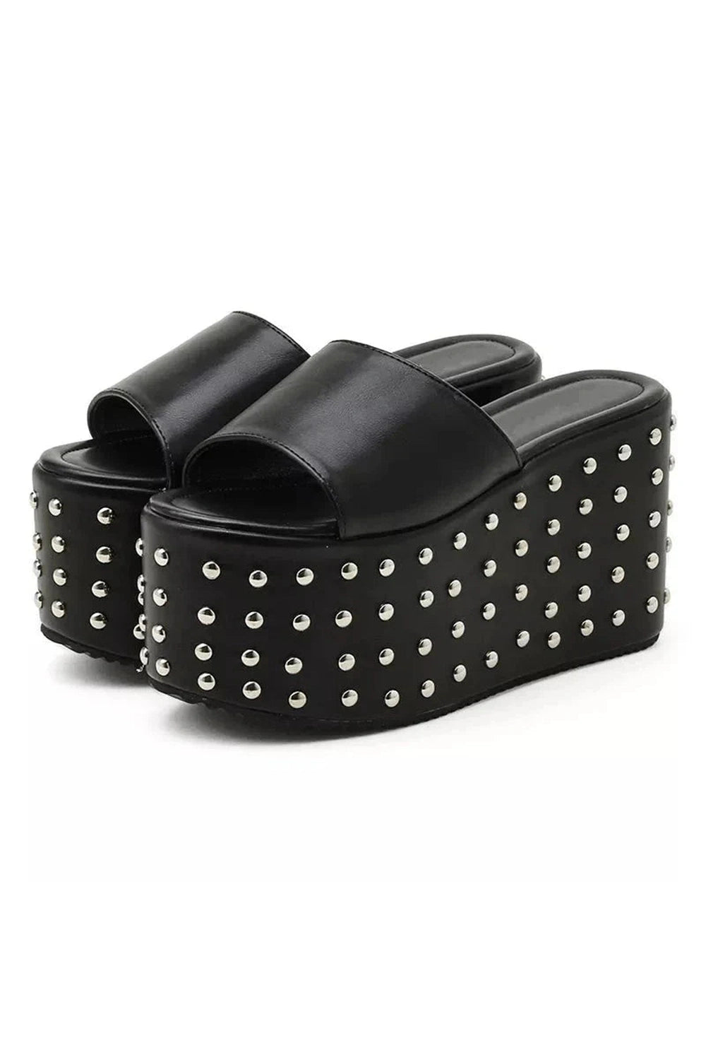 Y2k Rivet Walking Platform Sandals