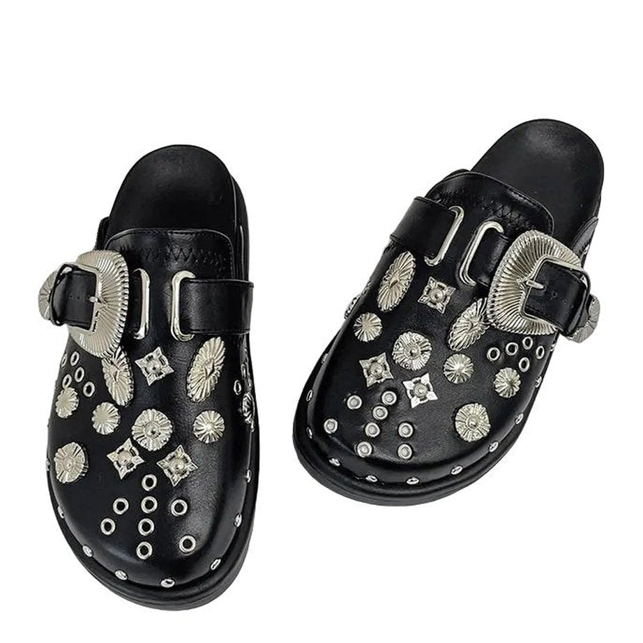 Y2k Rivets Platform Slippers