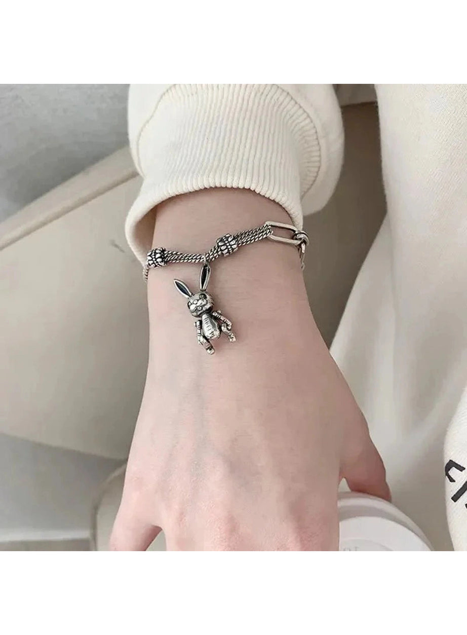 Y2k Robot Rabbit Charm Bracelet