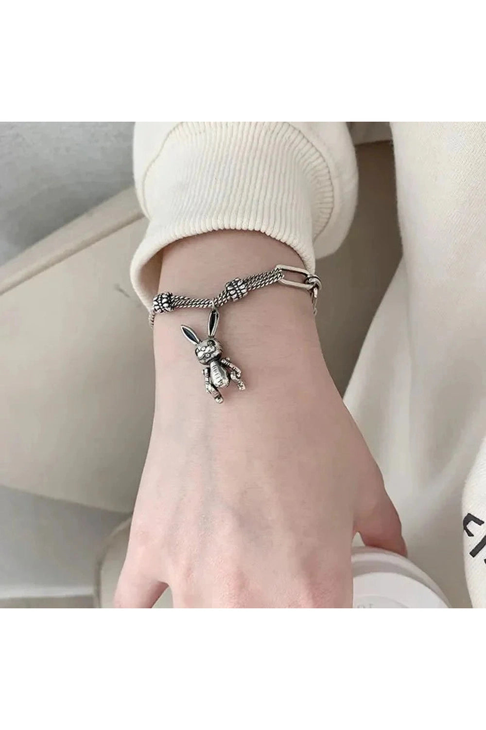 Y2k Robot Rabbit Charm Bracelet