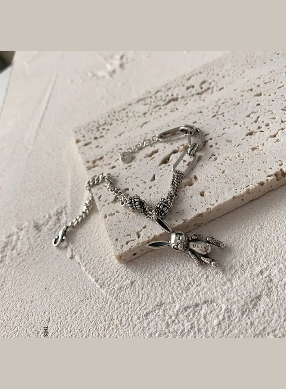 Y2k Robot Rabbit Charm Bracelet