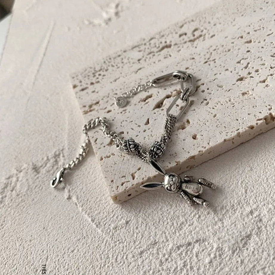 Y2k Robot Rabbit Charm Bracelet