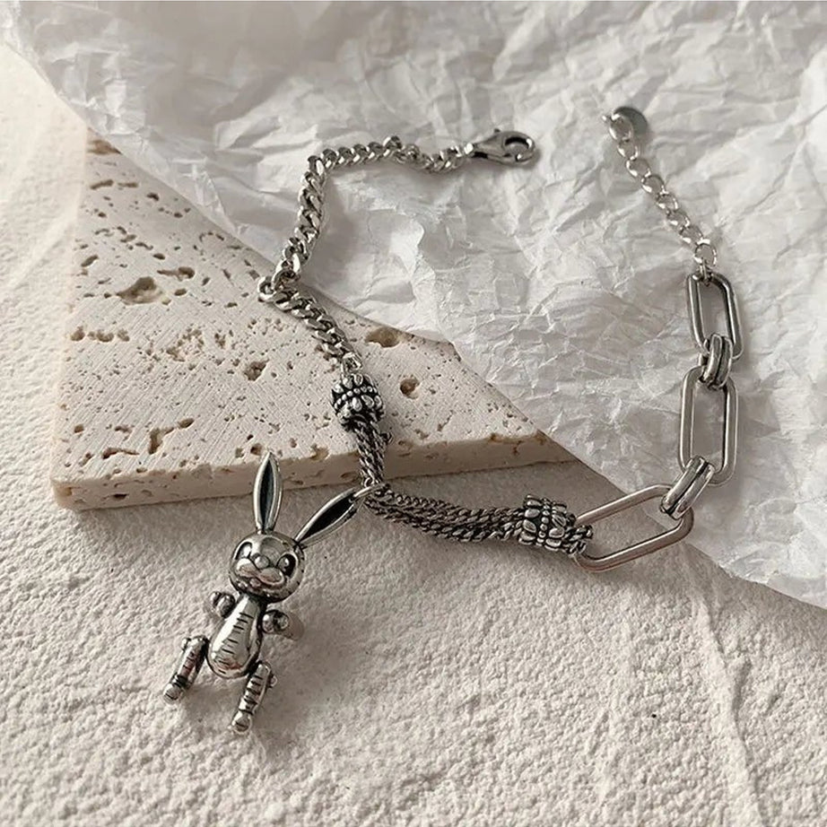 Y2k Robot Rabbit Charm Bracelet