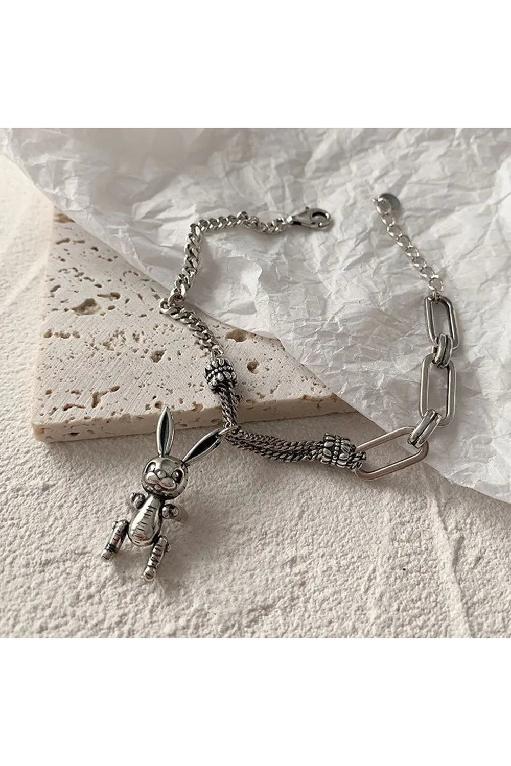 Y2k Robot Rabbit Charm Bracelet