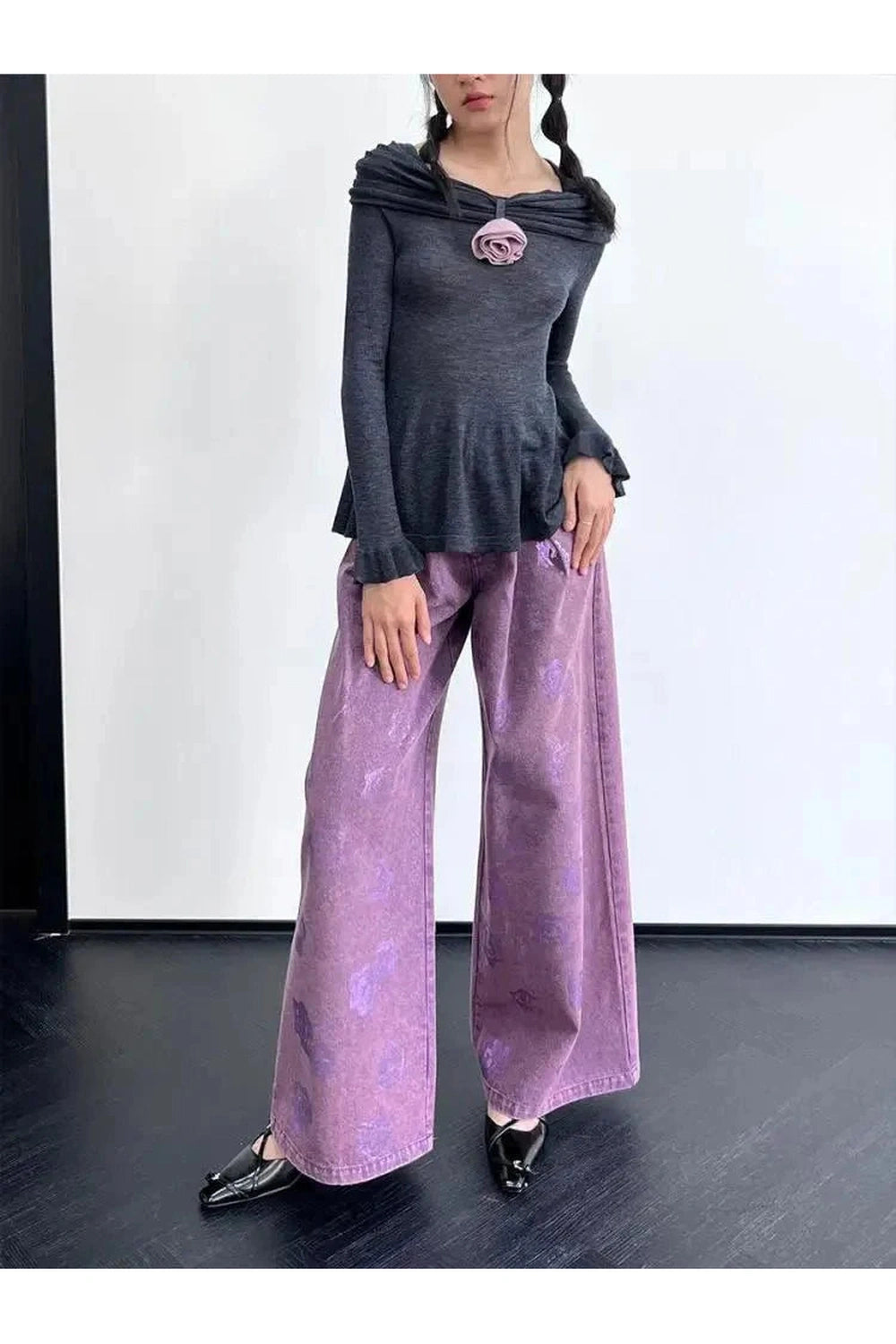 Y2k Romantic Ruffled Long Sleeve Top