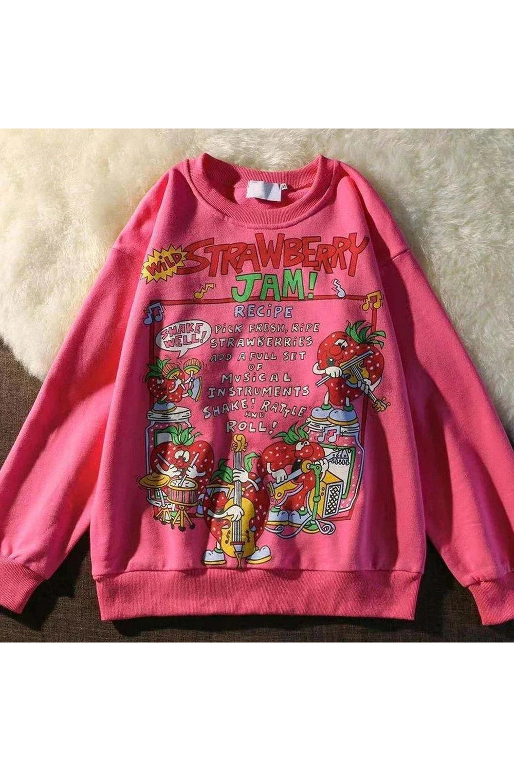 Y2k Rose Red Cartoon Sweatshirt