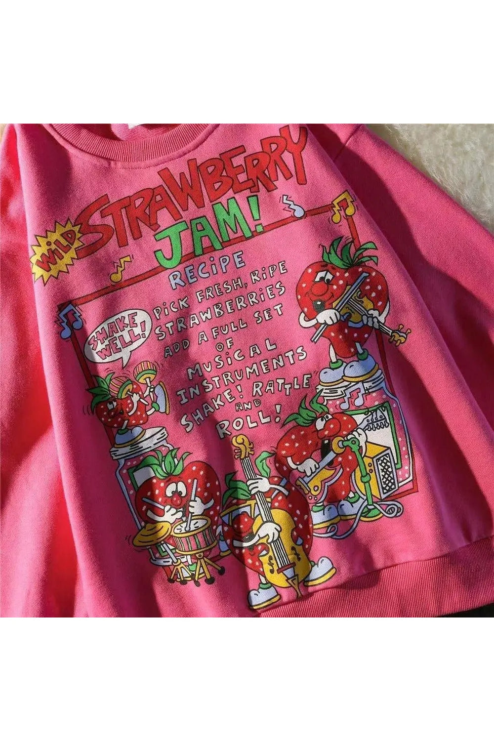 Y2k Rose Red Cartoon Sweatshirt