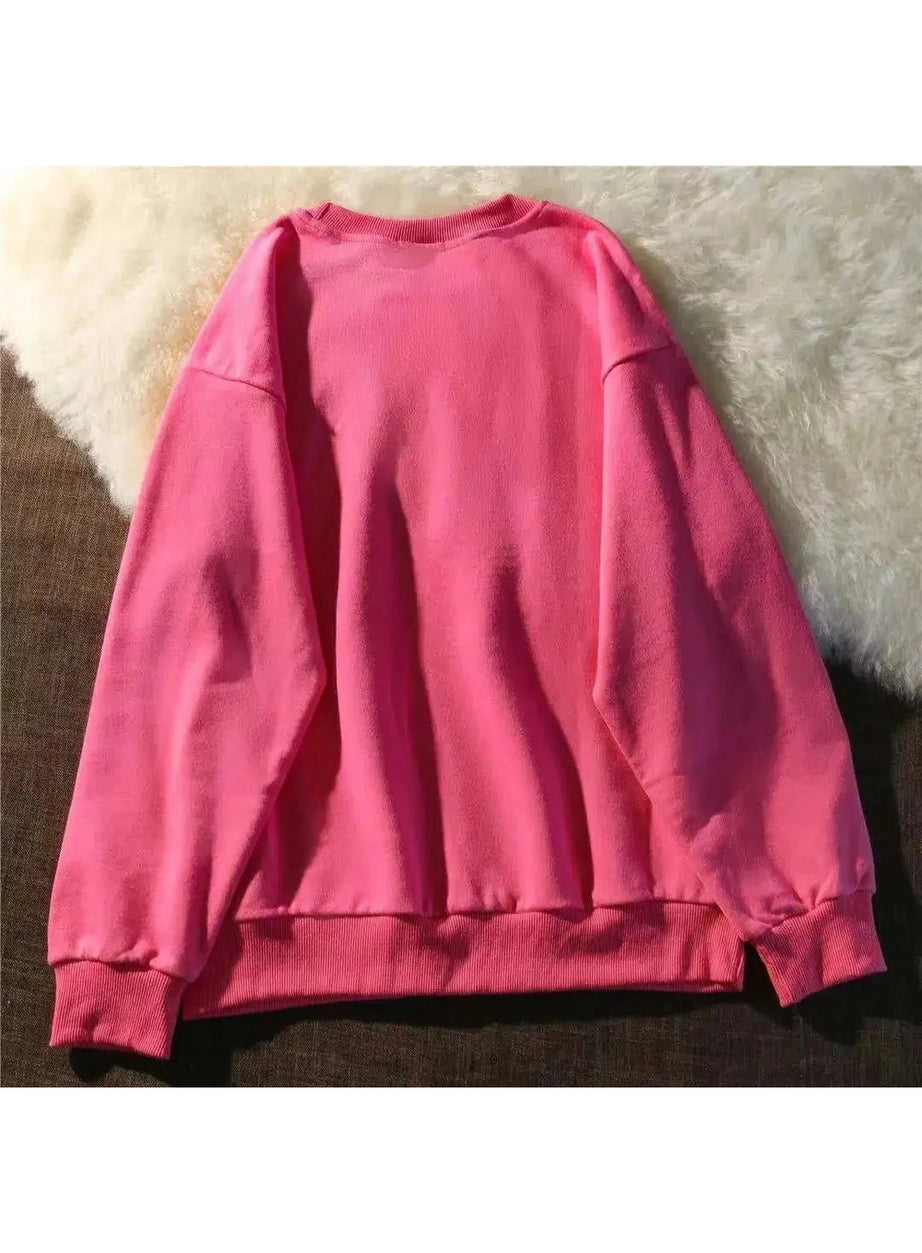 Y2k Rose Red Cartoon Sweatshirt