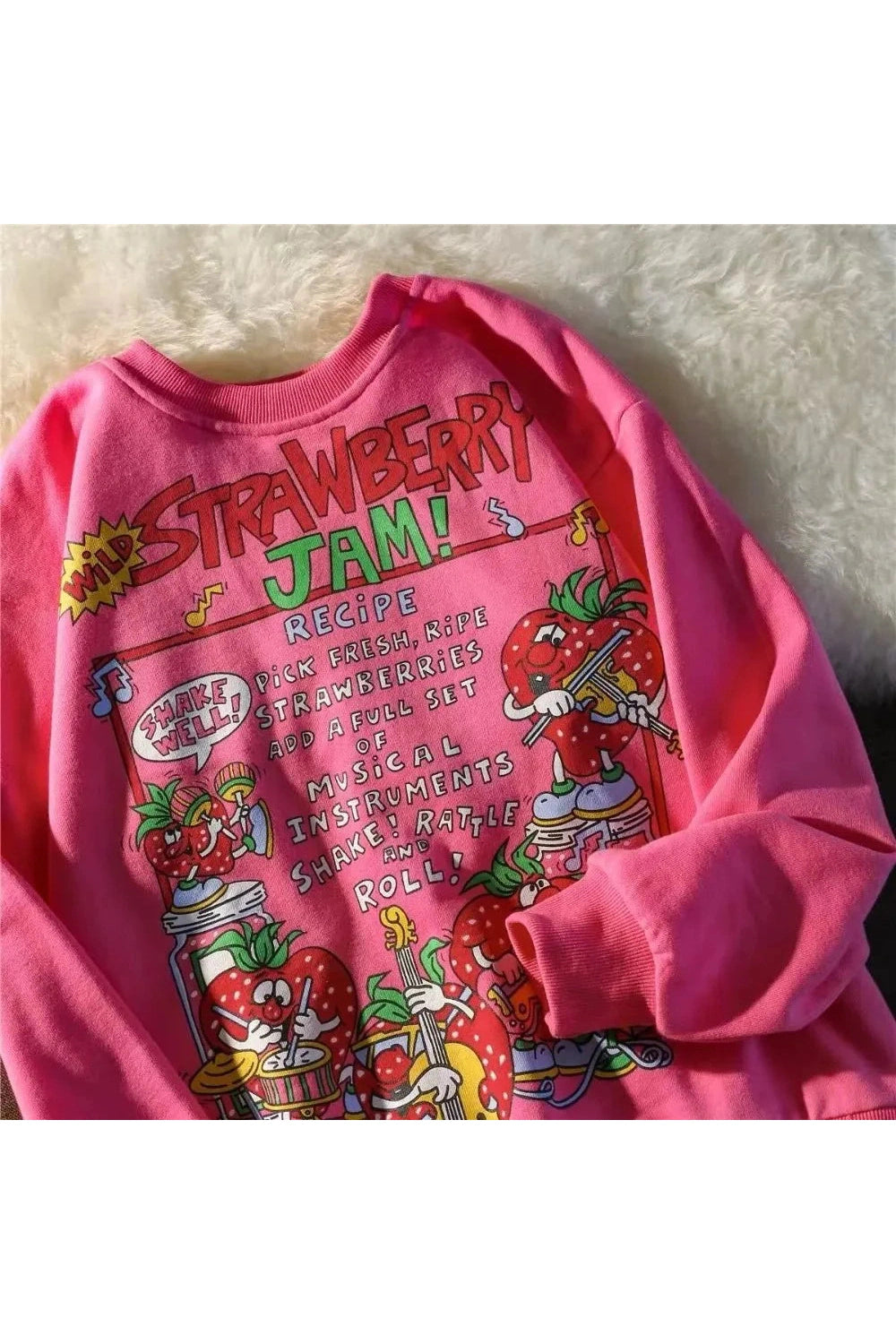 Y2k Rose Red Cartoon Sweatshirt