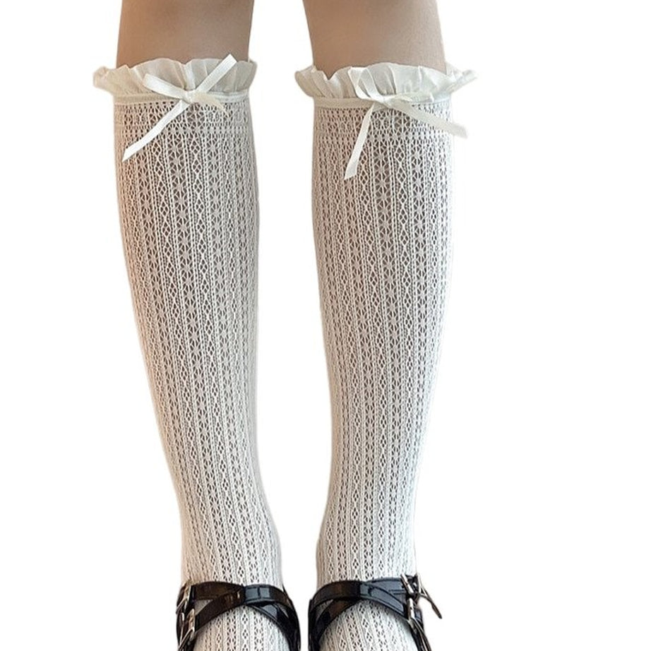 Y2k Ruffle Knee High Socks