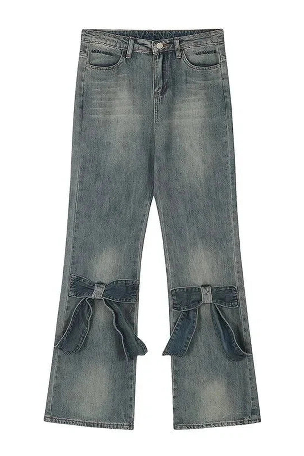 Y2k Ruffle Rider Denim Flares Pants