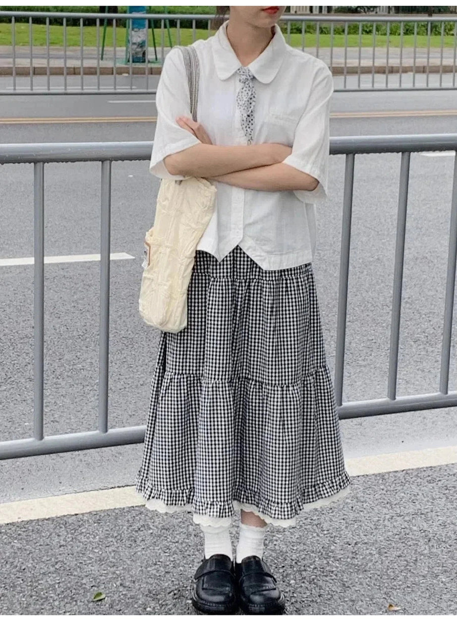 Y2k Ruffled Floral Lolita Long Skirt