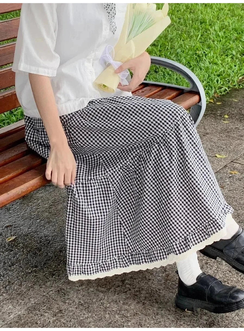 Y2k Ruffled Floral Lolita Long Skirt