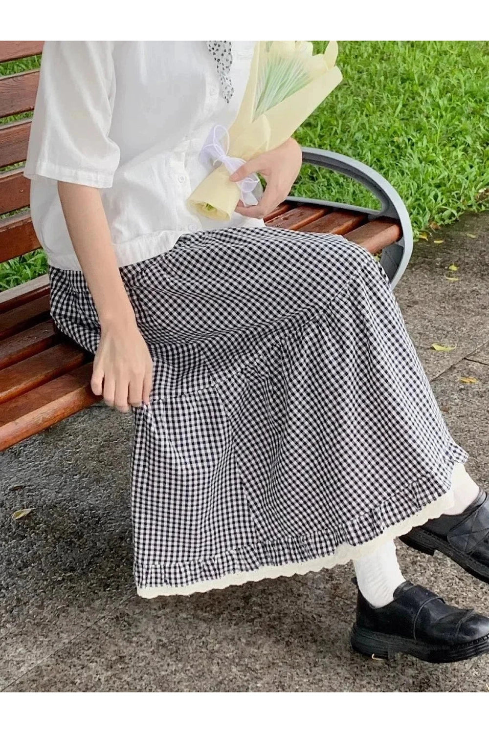 Y2k Ruffled Floral Lolita Long Skirt