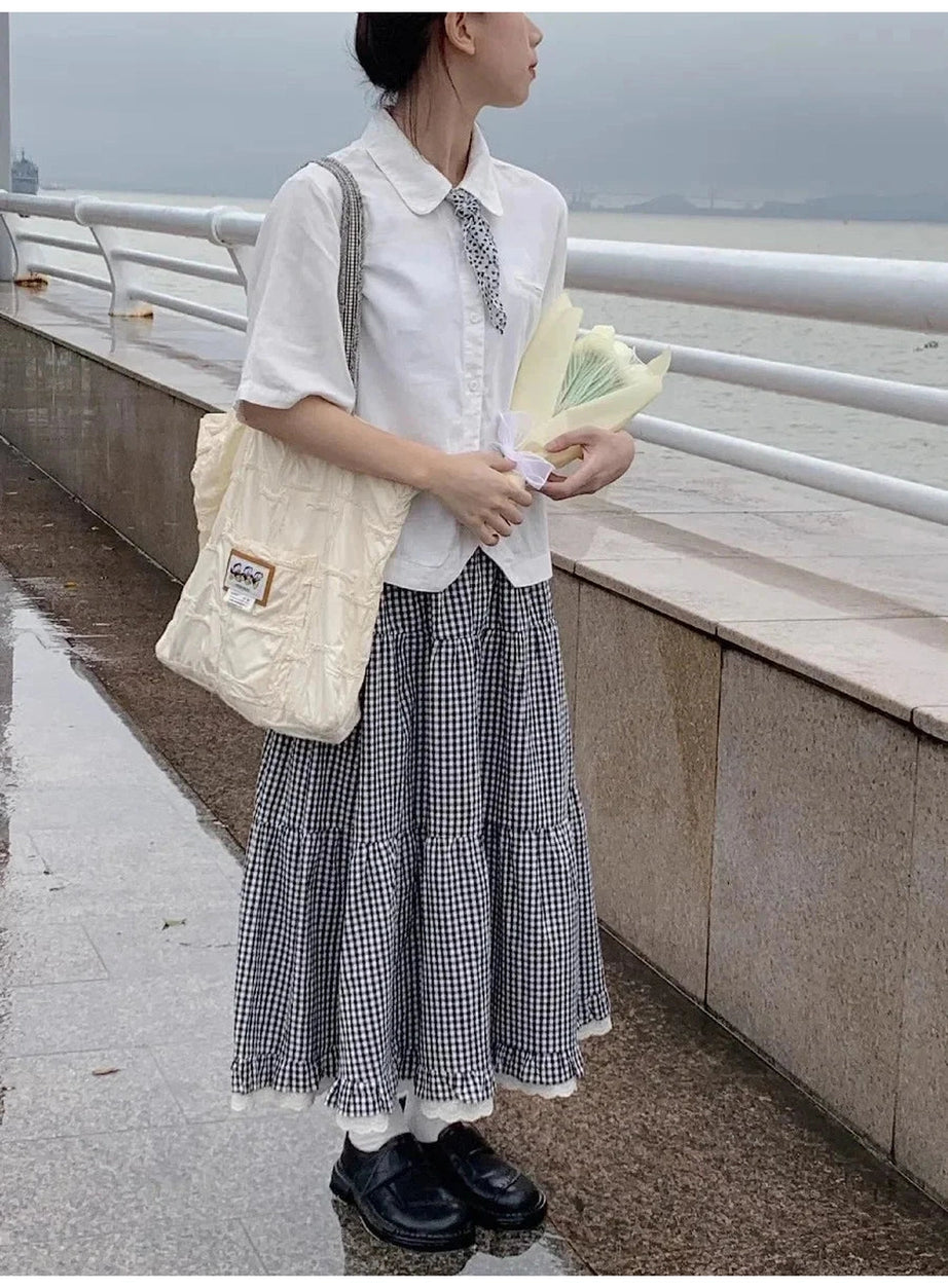 Y2k Ruffled Floral Lolita Long Skirt