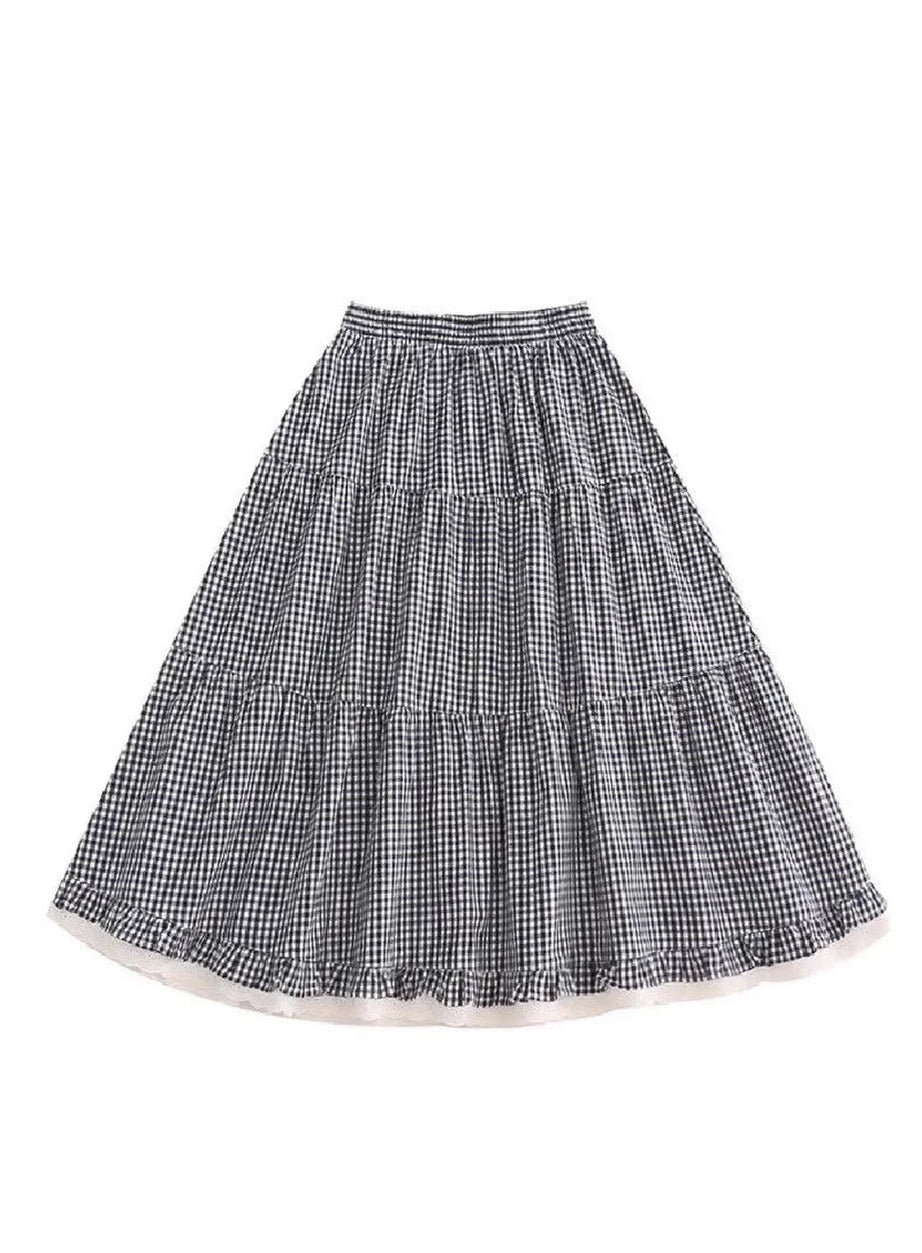 Y2k Ruffled Floral Lolita Long Skirt