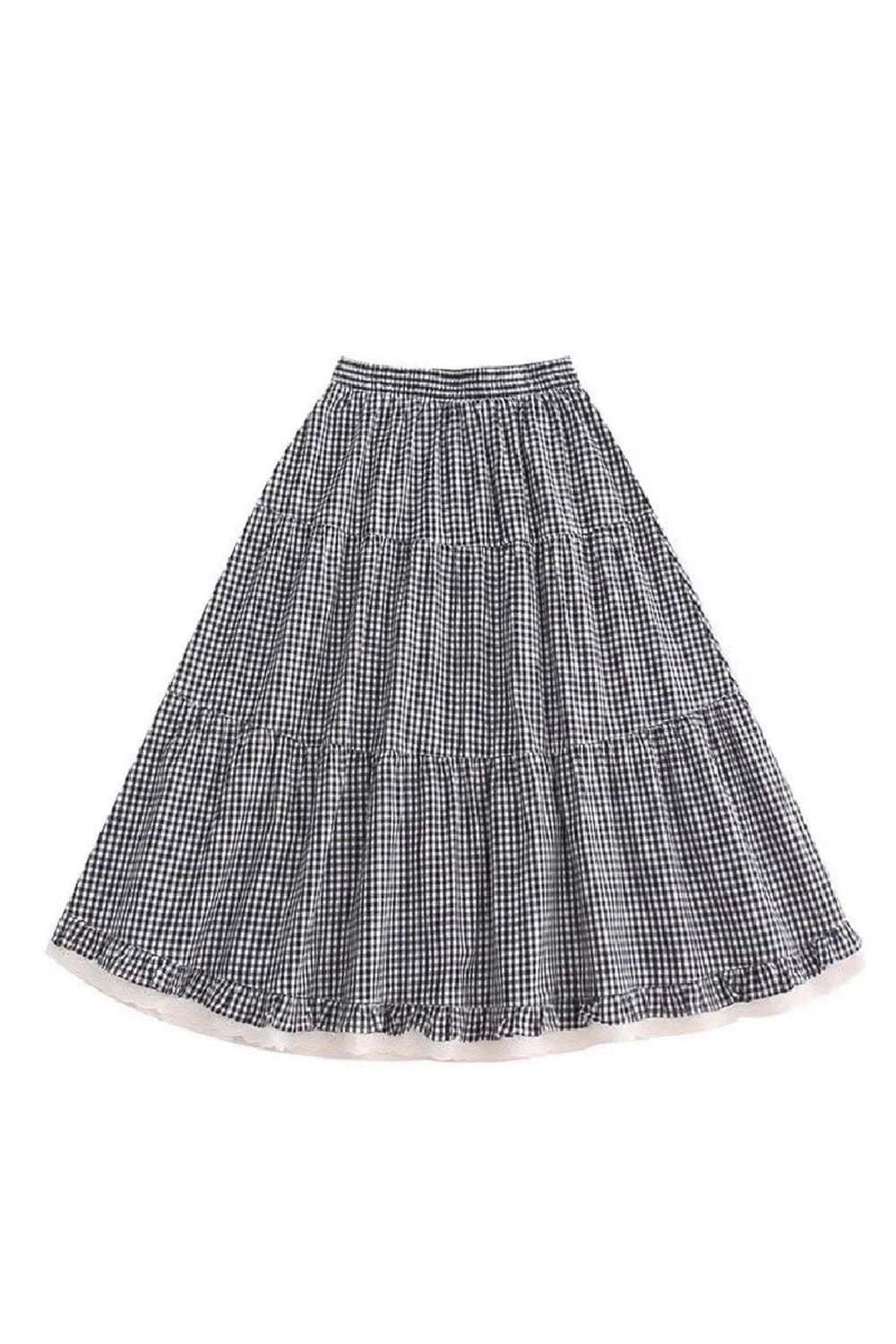 Y2k Ruffled Floral Lolita Long Skirt