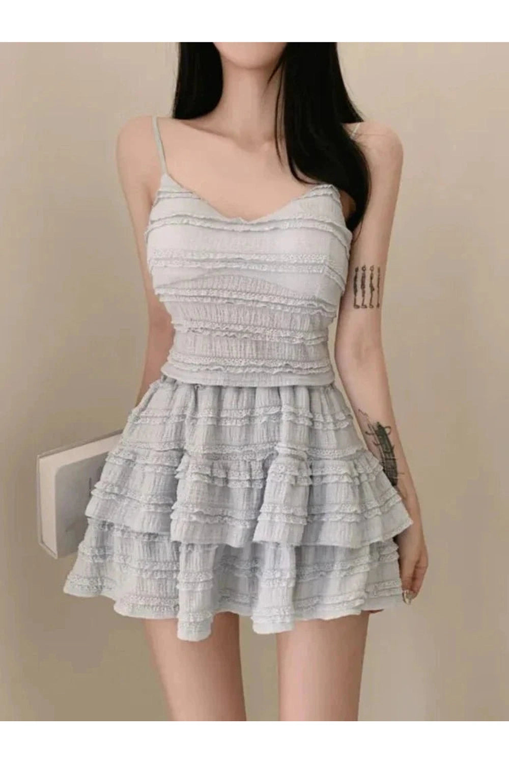 Y2k Ruffled Strappy Mini Dress