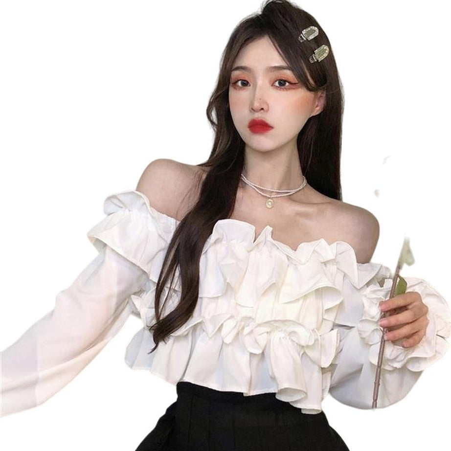 Y2k Ruffles Aesthetic Blouse