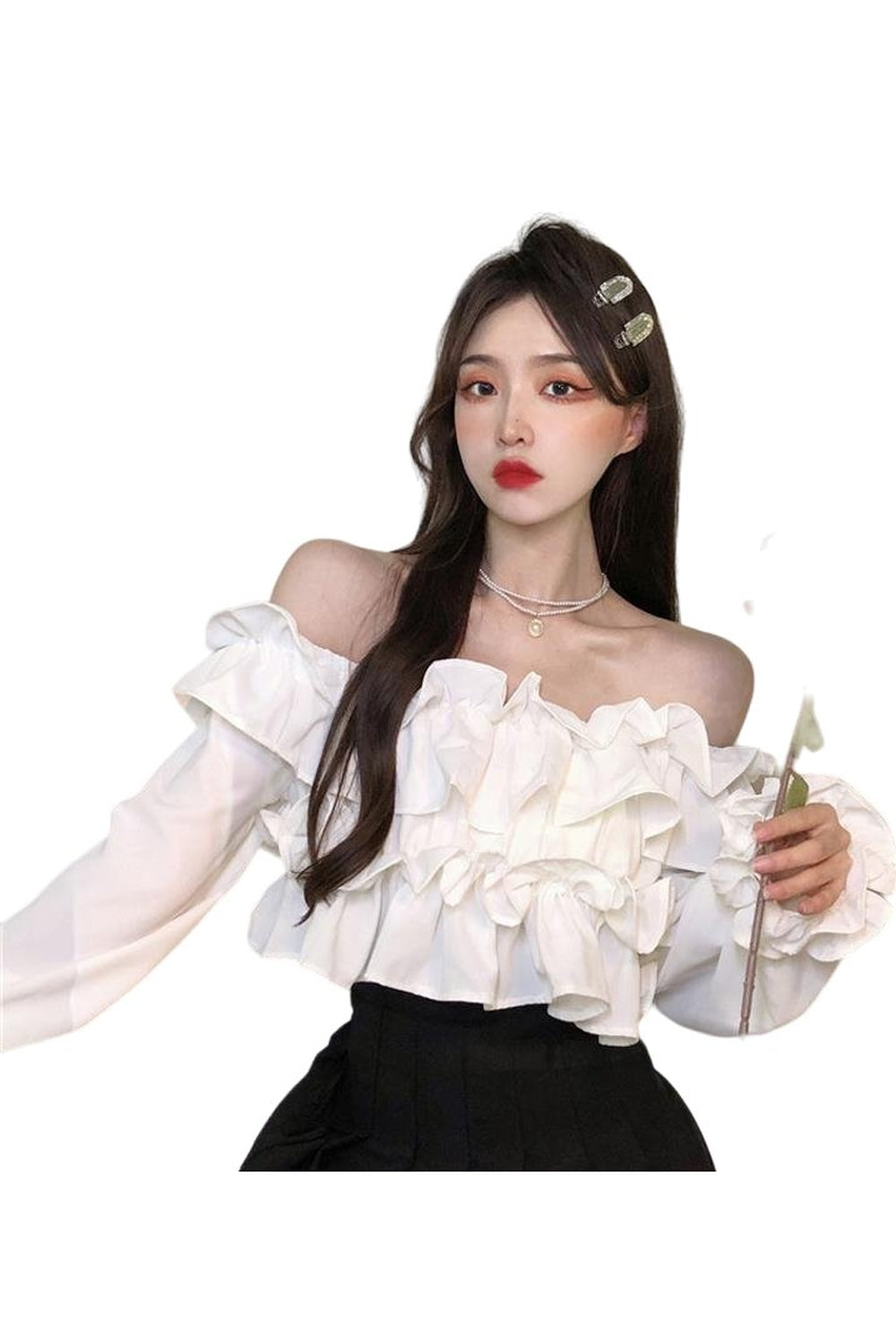 Y2k Ruffles Aesthetic Blouse